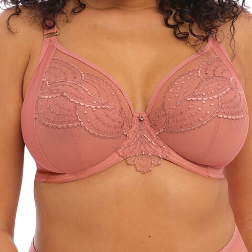 Elomi Lace Underwire Bra in Dusty Rose